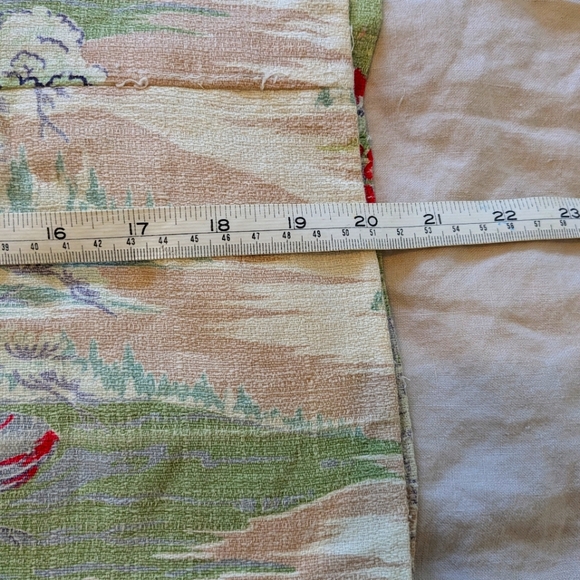 Vintage Bark Cloth Floral Tapestry Fabric - Picture 6 of 8